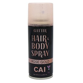 CAI BEAUTY NYC Hair and Body Glitter Spray (Rose Gold Glitter)