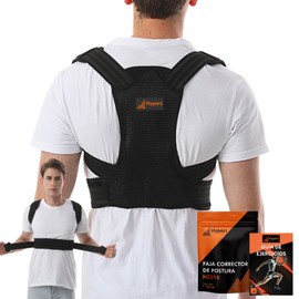 Hyperz - Corrector de Postura Ajustable Unitalla Mujer/Hombre, Cinturón de Soporte Lumbar, Faja para Espalda, Chaleco Postura Dolor de Hombros, Cómodo Discreto transpirable y Fácil de usar (Large)