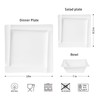 Yummost Square Melamine Dinnerware Sets of 12 Pcs,Square Plates and