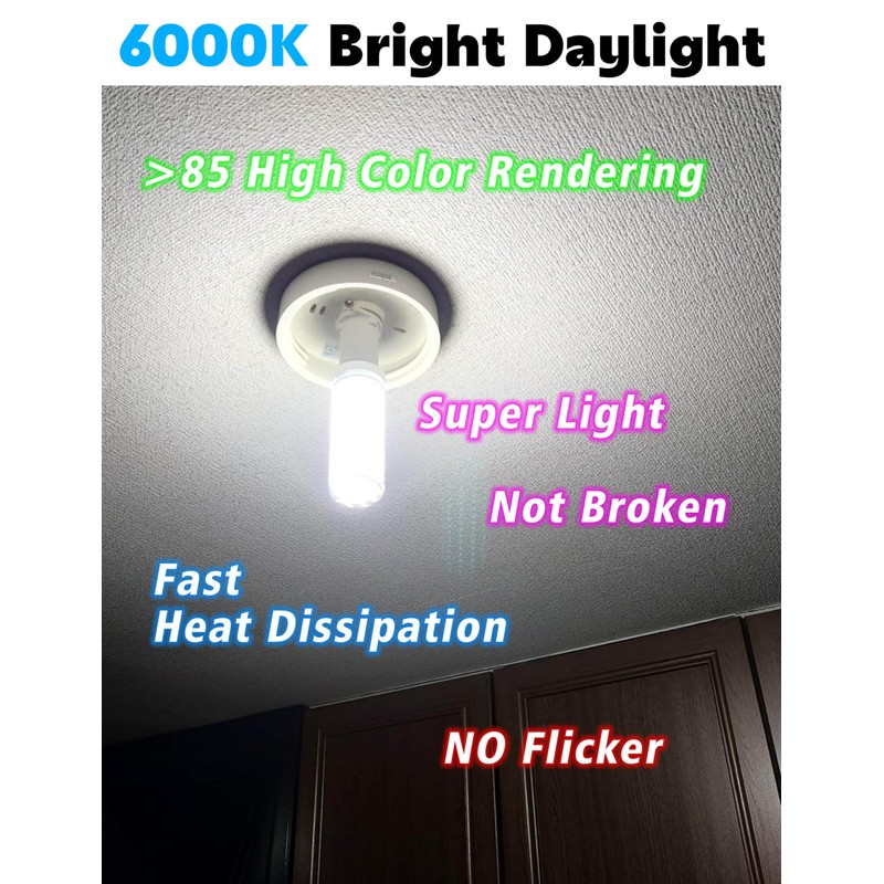Big Size: 1.77x 5.90inches E26/E27 200W Equivalent LED Corn Light