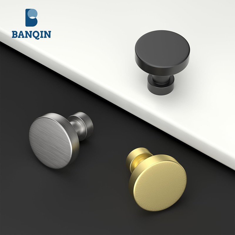 Banqin 20 Pack Gold Cabinet Knobs and Pulls - Round