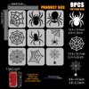 FINGERINSPIRE 9PCS Spider Stencils with 1Pc Plastic Brush 15x15cm