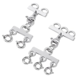 Layered Necklace Clasps, 2 PCS Magnetic Necklace Layering Clasps, Silver Necklace Bracelet Separator, Silver Lobster Clasps for Jewellery, Crafts Making, DIY