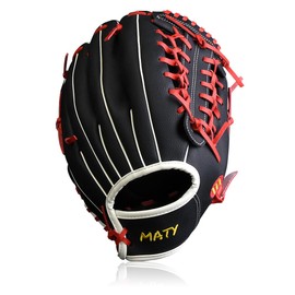 MATY 12.5" All-round Elementary to Adult PVC Cushioning Shock Absorption Soft Baseball Gloves for Beginners