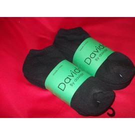 Davido women socks ankle low cut made in Italy 100%cotton 8 pairs black size 6-8