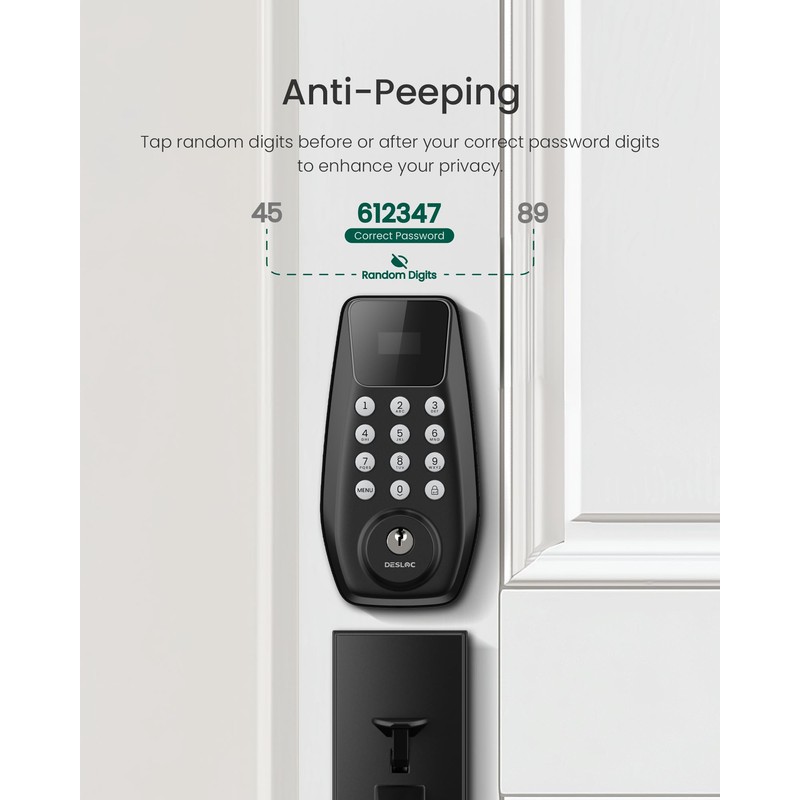 DESLOC C100 Keyless Entry Door Lock with Handle Set, Smart