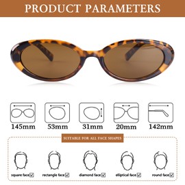 Necdeol Pack of 2 Vintage Oval Sunglasses, Retro Cat Eye Sunglasses, Funny Cool Cat Eye Sunglasses, Fashionable Slim Sunglasses for Women, Travel Gifts, black