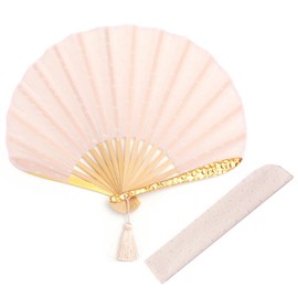 Nishikawa Shoroku Shoten Fan, For Summer, Includes Fan Bag, Minamo Water Surface, Women's, Gift, Gift, Fashion Fan, Crafts, Pink