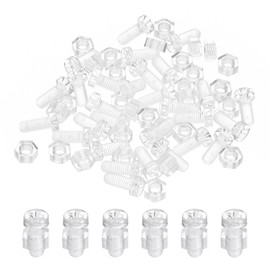 PATIKIL M5x12mm Clear Acrylic Screw and Hex Nut Kit 50 Sets PC Plastic Round Head Bolts for Machine Accessories, Transparent