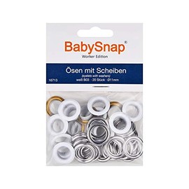 BabySnap Heavy Duty Eyelets with Washers 11 mm (B03 White)
