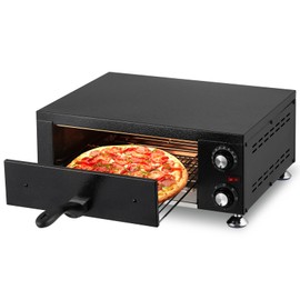 GarveeTech Commercial Countertop Pizza Oven,1100W Stainless Steel Electric Pizza Maker with Timer & Crumb Tray for Home/Restaurant