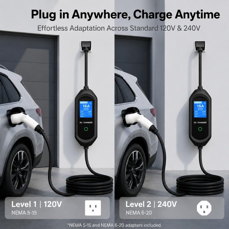 leheyhey Upgraded Level 1 & 2 EV Charger, J1772 Electric