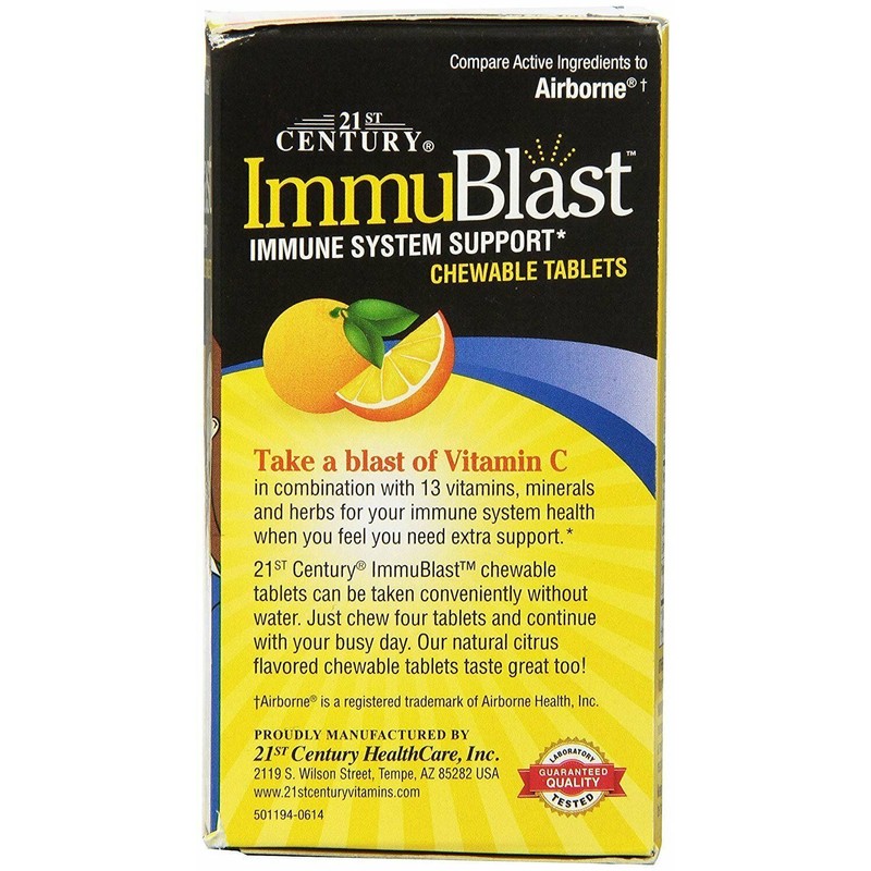 21st Century ImmuBlast Immune Support Chewable Tablets Citrus Flavor 32