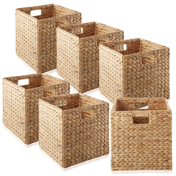 Casafield Casafield 12" x 12" Water Hyacinth Storage Baskets, Natural