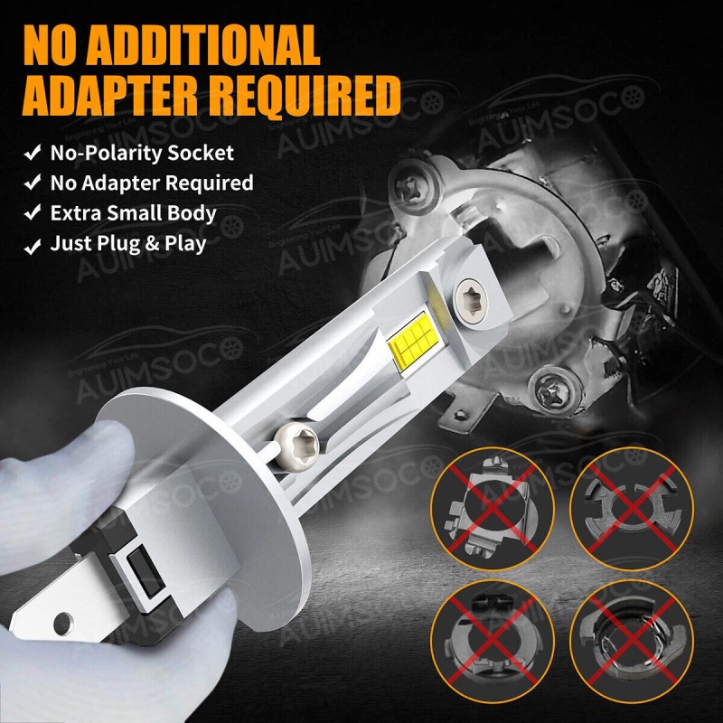 AUIMSOCO H1 LED Headlights Bulbs Kit High or Low Beam