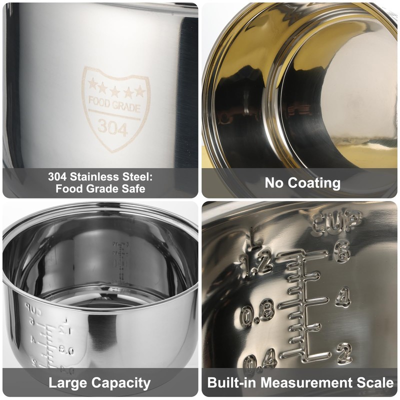 304 Stainless Steel Inner Pot 3.17 QT Rice Cooker Inner