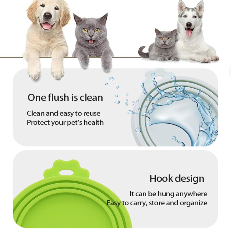 Novique 5 Pack Pet Covers/Dog Cat Lids/Universal BPA Free/Silicone Pet