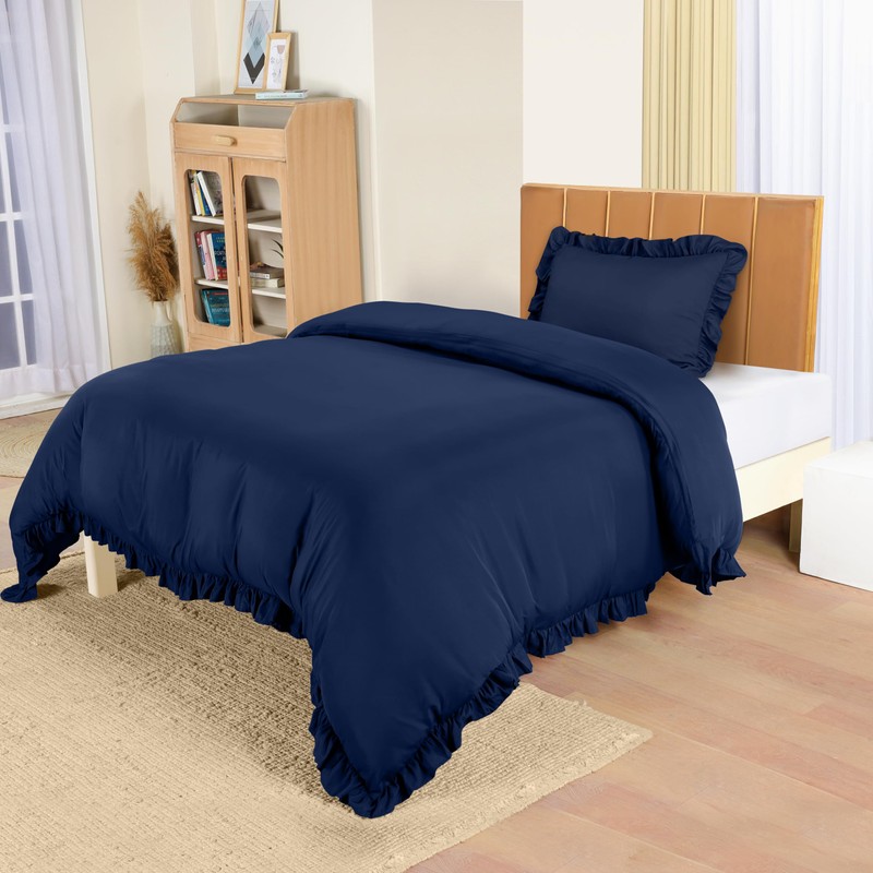 Utopia Bedding Ruffle Duvet Cover - Single Duvet Cover Set