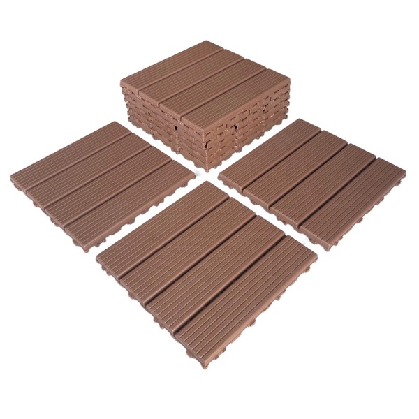 Uneeruiqy 44 Pack Interlocking Patio Deck Tiles 11.8"X11.8" Square Waterproof