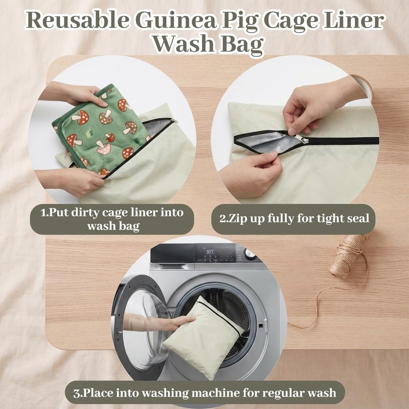 BEZHO Guinea Pig Cage Liner Wash Bag, Laundry Bags for