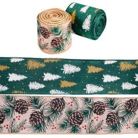 Sparkeads 9,1 m lange Weihnachtsbänder, Jutekordel aus Polyester, ausgefranstes Band, dünnes Band, Wickelband für Weihnachten, Hochzeit, Blumensträuße, Verpackung, Basteln, Geschenk, Urlaub,