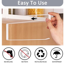 Jizxol Kitchen Roll Holder, No Drilling, Kitchen Roll Holder, Kitchen Roll Holder for Attaching, Cupboard, Paper Roll Holder, Napkin Dispenser, Storage for Kitchen, Bathroom. (White)