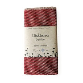 Vaxbo Lin 100% Linen DISKTRASA Dishcloth | Made in Sweden | Stunning Array of Colors (Red)