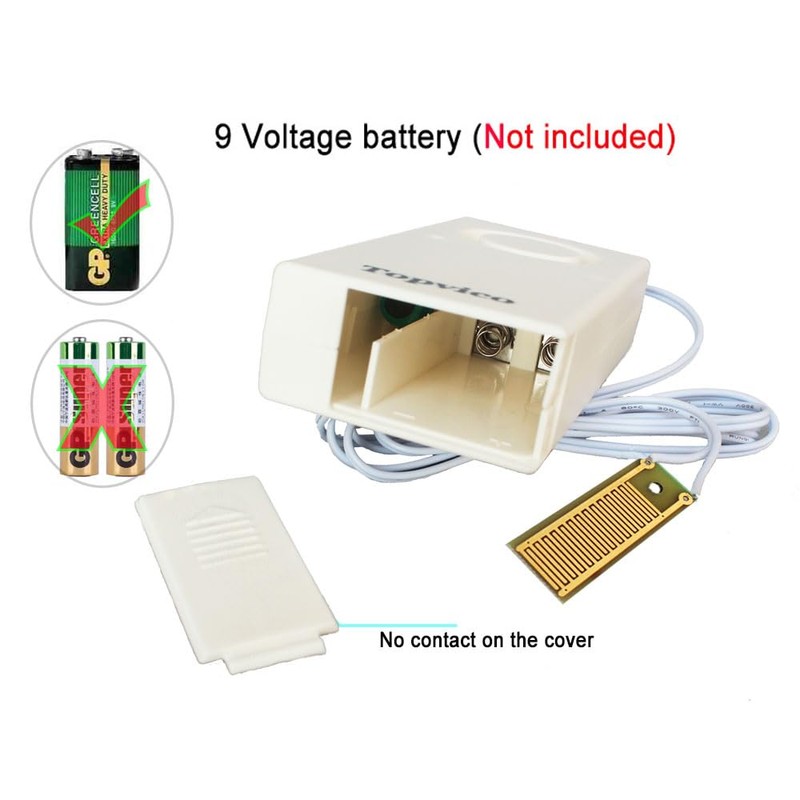 Topvico Water Leak Detector, 120dB Loud Siren, Powered by 9V
