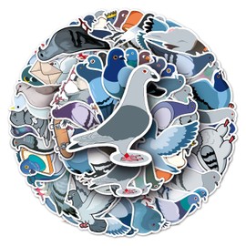 Pigeons Stickers for Laptop (Pack of 50), Gift for Children, Teenagers, Adults, Boys, Doves Stickers, Waterproof Vinyl Stickers for Scrapbooking, Skateboard, Car, Luggage