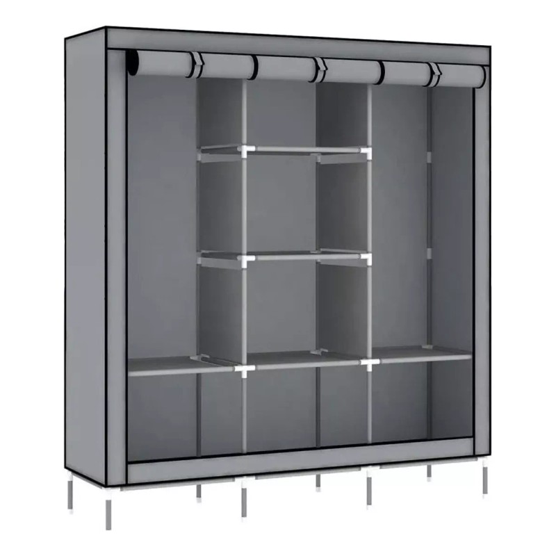 Yuqing Closet Armable Ropero Rack Guardaropa Recamara Organizacion Color Gris