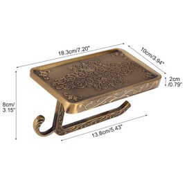 Antique European Vintage Brass Toilet Bathroom Paper Holder Phone Shelf Wall Mounted(02)