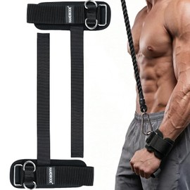 HANDBODE - Correas de levantamiento antideslizantes para levantamiento de pesas y peso muerto, correas de muñeca con anillos en D para entrenamiento a máquina de cables, muñequeras extra anchas para
