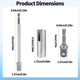 3pcs Scissor Jack Slotted Drill Adapters, Car Stainless Steel T-Slot Drill Handle Attachment Trailer Jack Drilling Adapter for RV Scissor Jacks C-Type Jacks Various Pop-Up Campers