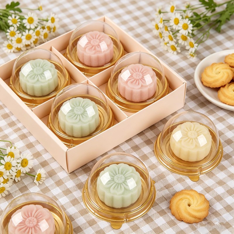 50 Pack 2 Inches Golden Mini Dessert Containers with See