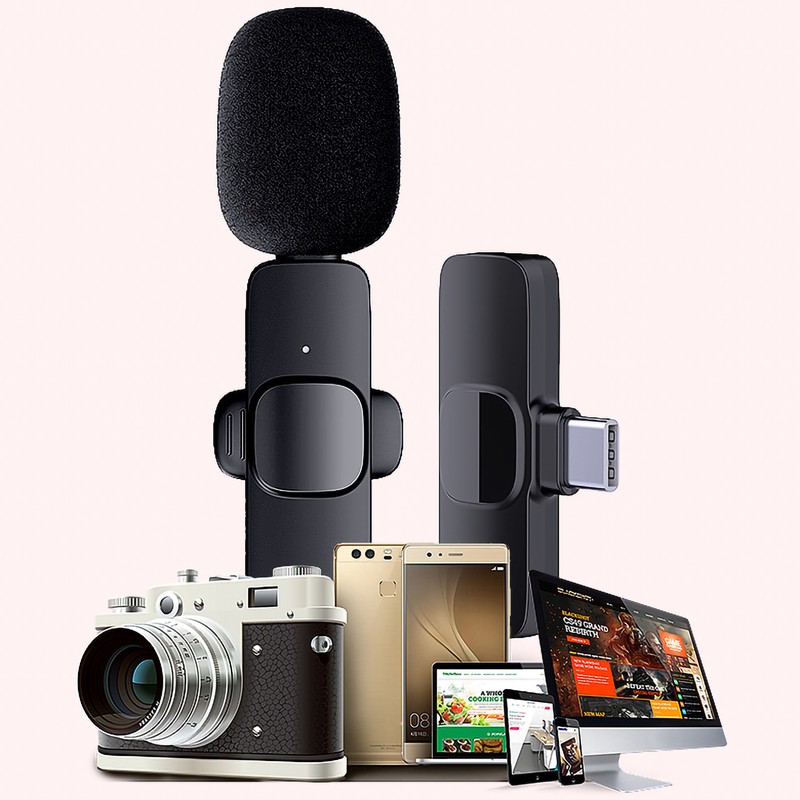 Wireless Lavalier Microphone Noise Reduction Portable Professional Wireless Lapel Mic