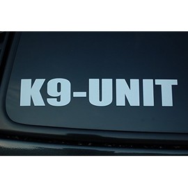 K9 Unit Police Dog Vinyl Sticker Decal (V172) K-9 Choose Color!! Law Enforcement (9.5" x 1.75", White)