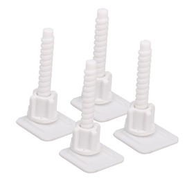 4 Pcs White Toilet Seat Hinge Bolt Screws Square Toilet Lid General Plastic Screws