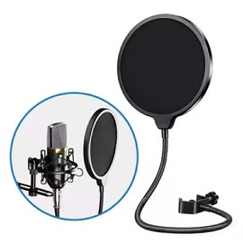 LIUSM Professional Microphone Filter Screen-Mic Pop Blocker Mask Shield With 360° Flexible Gooseneck Stabilizing Arm
