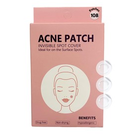 Hydrocolloid Invisible Spot Cover Patch - Absorbing Cover, Skin Care, Facial Stickers, 2 Sizes (108 Count)