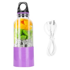 500ML Electric Juicer Cup Portable Vegetables Fruit Juice Maker Automatic Tool USB Rechargeable Smoothie Blender Mixer BottlePurple 500ML