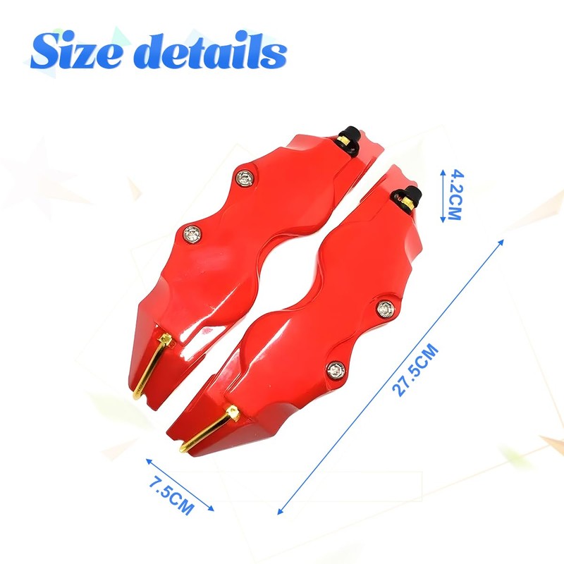 JNNJ Pack of 2 Car Brake Caliper Covers, 3D Style