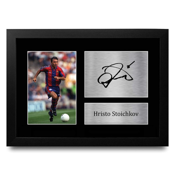 HWC Trading FR A4 Hristo Stoichkov Barcelona Gifts Printed Autograph