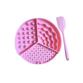 Licking Mat, Slow Feeder for Anxiety Relief, Calming Mat, Feeding Mat for Peanut Butter, Yoghurt, or Treats, Suitable All Dog Sizes (Pink)