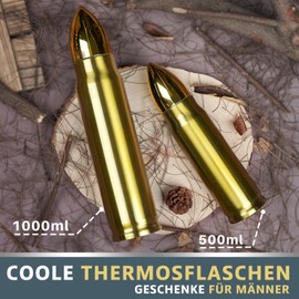 Grogife Hunting Gifts Christmas, Funny Christmas Gifts for Men Father Dad Partner Man, Jägermeister Birthday Gift for Hunter, Hun, Hunter, Pirates, Cool Stainless Steel Thermos Flask 1L