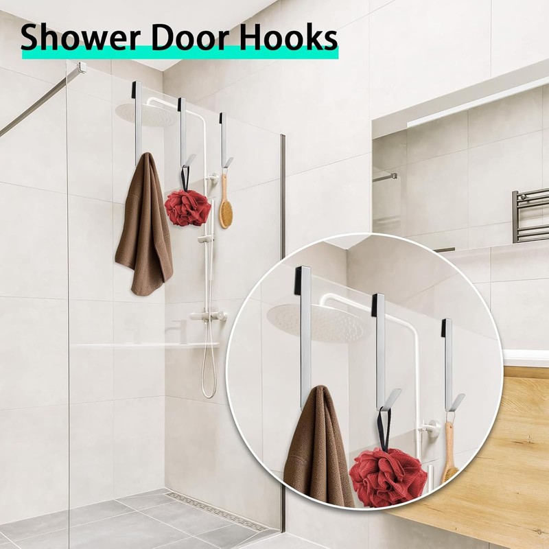 FYHJTRT 4PCS 10" Shower Door Hooks – Heavy Duty No