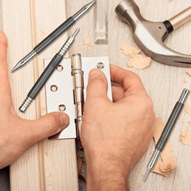 6 Pcs Nail Set and Hinge Pin Tool Center Punch Spring Loaded Nail Set for Door 1/32 Inch 1/16 Inch Dual, 1/8 Inch
