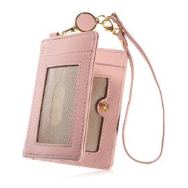 BLUE SINCERE Women's Pass Case with Reel Included, Genuine Leather, Large Capacity, 7 Pieces, Commuter Pass Holder, Employee ID Holder, Bifold, Invisible Inside License, Card Case, Premium Leather /