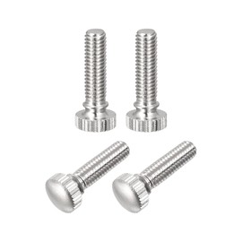 uxcell Knurled Thumb Screws, M6x20mm Brass Shoulder Bolts Grip Knobs Fasteners, Nickel Plated 4Pcs