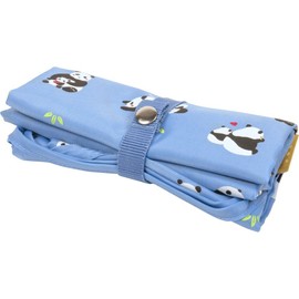 Hamamonyo Eco Tote Large Friendly Panda Parent and Child, Blue Gray, blue