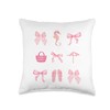 Pink Bow Cute Coquette Beach Clean Girl Aesthetic Throw Pillow